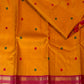Turmeric yellow Kanchipuram pure silk saree with Maanga zari border