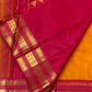 Turmeric yellow Kanjivaram Korvai silk saree with Kumkum red border