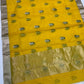 Pure silk mustard yellow Chanderi handloom saree ready to ship from USA