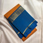 Handwoven yellow Kanchipuram silk saree with all-over antique gold zari Veldhari weave