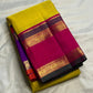 Close view of the Royal Purple Ganga Jamuna border with antique-gold zari.