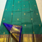 Green and purple Pure Silk Kanjivaram with gold zari