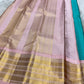 kv pallu detail of turquoise blue Kanchipuram silk saree