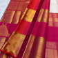 Ivory pure silk Kanjivaram saree — twin peacock rettapet