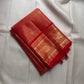 gold border detail of deep red Kanchipuram silk saree