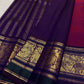 Full view of the Vadamalli magenta Butta silk saree with royal blue border