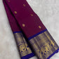 Kanchipattu silk saree in korvai with vadamalli pink border weave traditional zari detail
