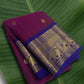 Kanchipuram silk saree in korvai with vadamalli pink border weave folded view