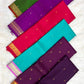 Close view of the restrained linear gold zari border on Vadamalli purple pure silk.