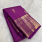 Vadamalli Purple pure silk Kanchipuram saree with fine antique-gold weaving.