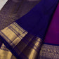 Vadamalli Magenta-Purple Handwoven Pure Silk Kanjipuram Butta Saree with Neelam Gold Zari Border