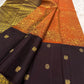 Vanasringaram handwoven Kanchipuram silk saree in deep coffee brown – body weave detail