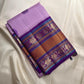Royal purple Varisaipet peacock border on lavender Kanjivaram silk saree, border detail