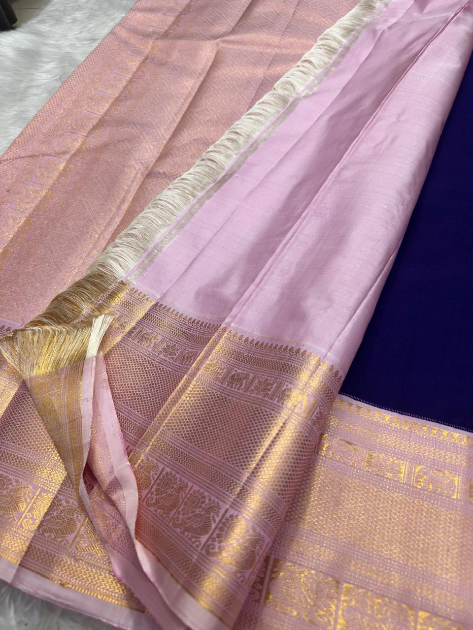 Varisaipet Kanjipuram silk saree – circular floral zari motifs — Idam Living