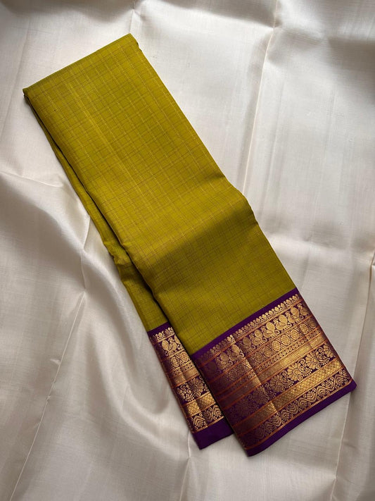 Varisaipet Kancheepuram saree – yali and floral zari border detail — Idam Living