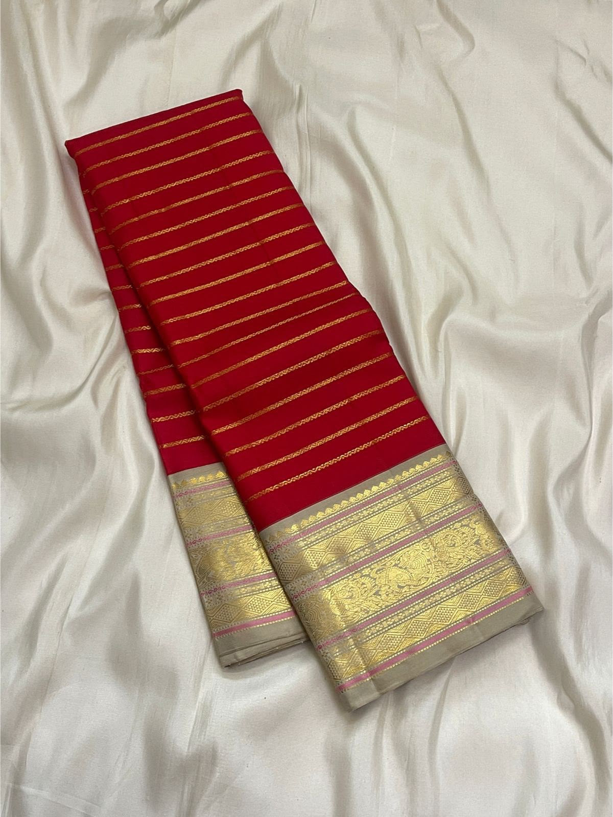 Varisaipet Red Kanjivaram pure silk saree
