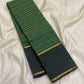 Parrot Green and Deep Purple Handwoven Pure Silk Kanjipuram Rettapet Saree with Veldhari Vazhaipoo Stripes
