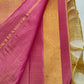 Venpattu Ivory Pure Silk Kanchipuram Ettukol Saree with Multicolour Temple Border