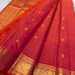 Vermilion Coral pure silk Kanjivaram saree — vairaoosi weave