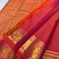 Vermilion Coral pure silk Kanjivaram saree — zari detail