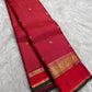 Kaal Irangiya border with traditional elephant and peacock motifs in gold zari.
