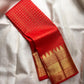 Vermilion Red Handwoven Pure Silk Kancheepuram Saree with Kamalam Diamond Butta and Temple Border