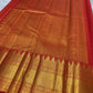 Vermilion Red Handwoven Pure Silk Kancheepuram Saree with Kamalam Diamond Butta and Temple Border