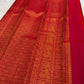 Pallu detail with Gaja-Yali motifs on Vermilion Red KanchiPattu silk saree