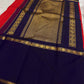 Vermilion Red Kanjeevaram silk saree — full front view, rettapet weave — Idam Living
