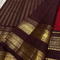 Deep maroon Rettapet border with geometric zari weave close-up