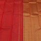 Vermilion red Pure Silk Kanjivaram Vairaoosi saree with Kili motifs, detail view 2
