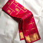 Vermilion Red Handwoven Pure Silk Kanchipuram Saree with Zari Kattam Border