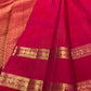 Raspberry Rose Red handwoven pure silk Kanchipuram Rettapet saree with zari mayil chakram buttas, image 2.