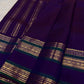 Deep Kathiripoo Purple and Emerald Green handwoven pure silk Kanchipuram Varisaipet saree with zari mayil chakram buttas, image 7.