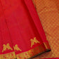 Vermilion red Pure Silk Kanjivaram Vairaoosi saree with Kili motifs
