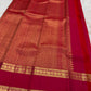 Raspberry Rose Red handwoven pure silk Kanchipuram Rettapet saree with zari mayil chakram buttas, image 5.