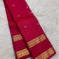 Raspberry Rose Red handwoven pure silk Kanchipuram Rettapet saree with zari mayil chakram buttas, image 1.