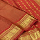 Vermilion Red pure silk Kanchi Pattu Zari Kattam saree with Vintage 2gm Purity Zari.