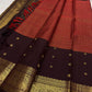 Vermilion red Zari Kattam saree – body and border view