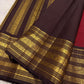 Vermillion red Kanjeevaram silk saree with delicate small zari butta detail