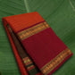 Vermillion Orange and Red Handwoven Pure Silk Kanjeevaram Saree with Korvai Rettapet Border and Zari Kattam