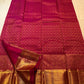 Vibrant Raspberry Pink Pure Silk Kanchipuram Butta Saree - body weave detail
