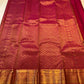 Vibrant Raspberry Pink Pure Silk Kanchipuram Butta Saree - front view