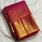 Vibrant Raspberry Pink Pure Silk Kanchipuram Butta Saree - grand heritage pallu