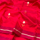 Vibrant sweet chilli red handwoven Pattu Silk Chanderi saree, pallu view