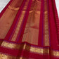 Self-colour rettapet vanasringaram border on vibrant red Kanjivaram pure silk saree — Idam Living