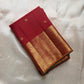 Vintage maroon Kanchipuram Zari Kattam saree showing the parrot-motif pallu detail.