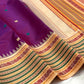 Royal Purple pure silk Kanchipuram saree — vintage thread weaving