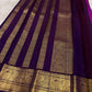 Violet border Kanchipattu silk saree – folded view