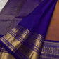 Royal violet korvai border Kanchipattu saree – folded view